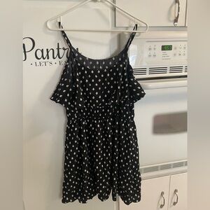 Elle black and white polka dot dress